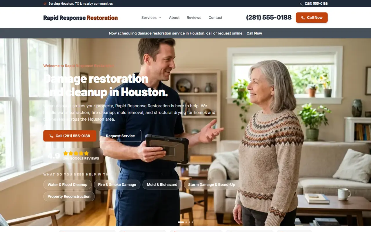 Restoration demo website, design A